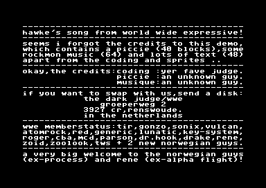 Hawke's Song